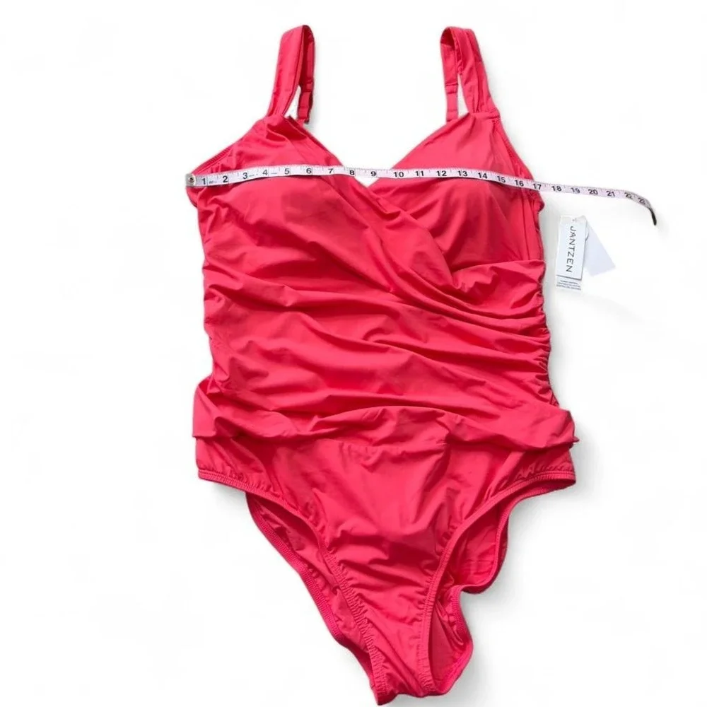 Jantzen Red‎ Tummy Control One Piece Swimsuit, Women's Size 18